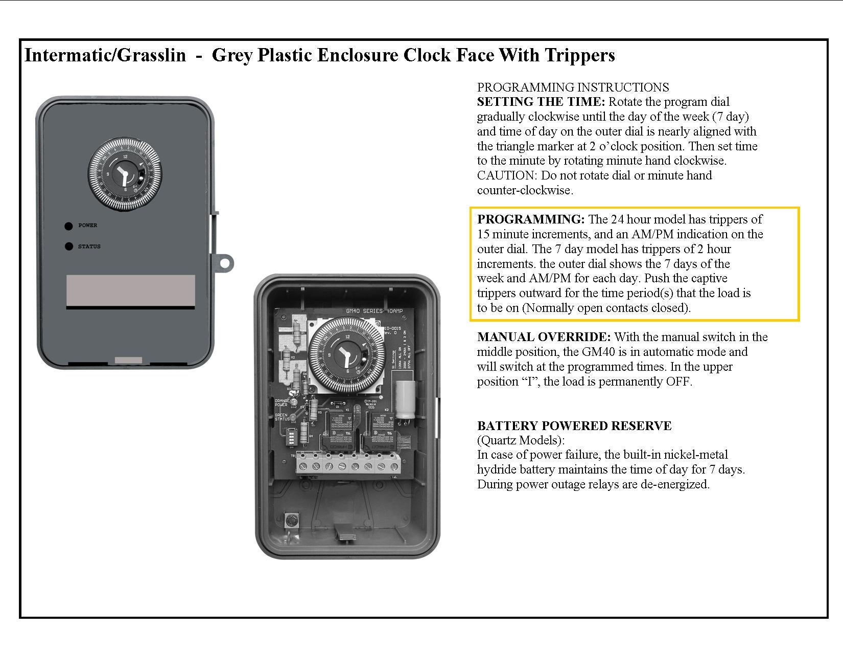Time Clocks for TOU Carbon Power and Light, Inc